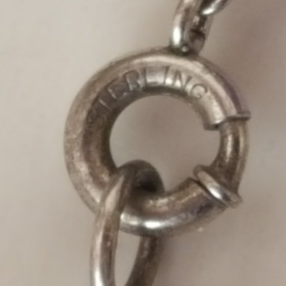 Vintage Polished Multi-Stone Sterling Silver Bracelet - Picture 9 of 11